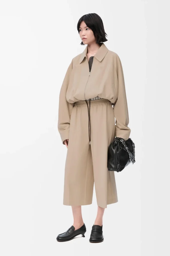 Ballongjacka i bomull Beige