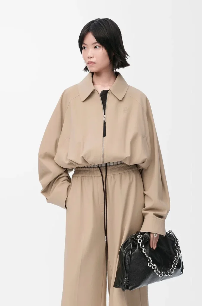 Ballongjacka i bomull Beige