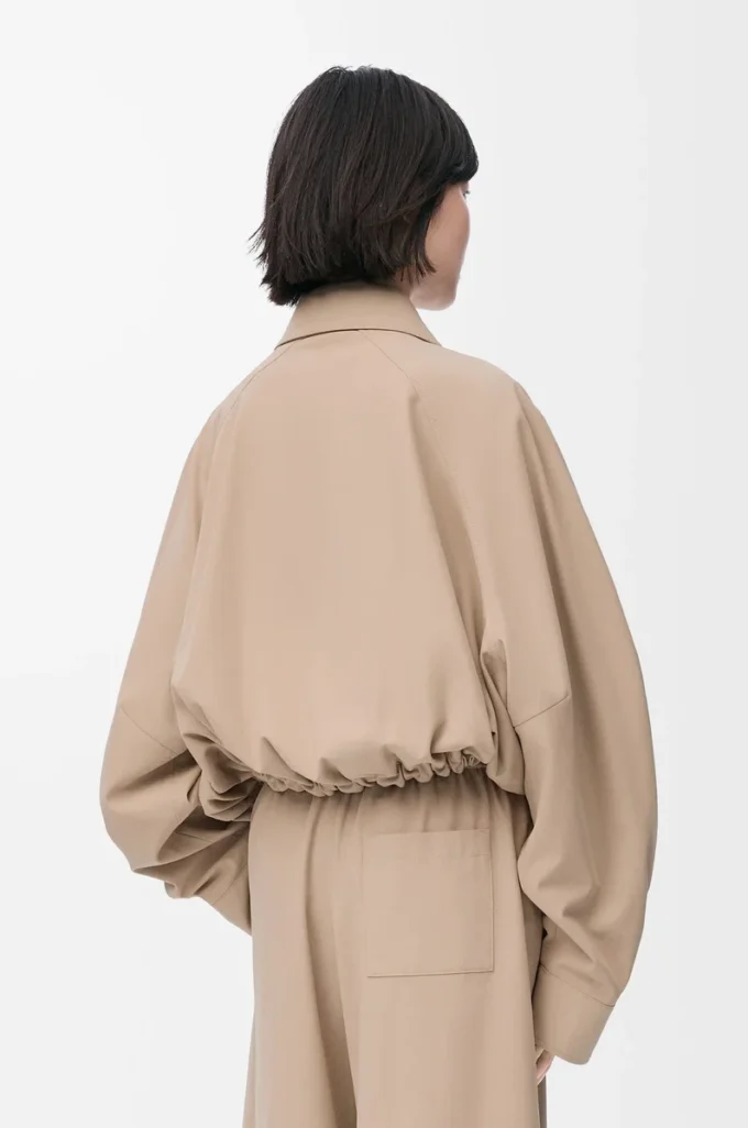 Ballongjacka i bomull Beige