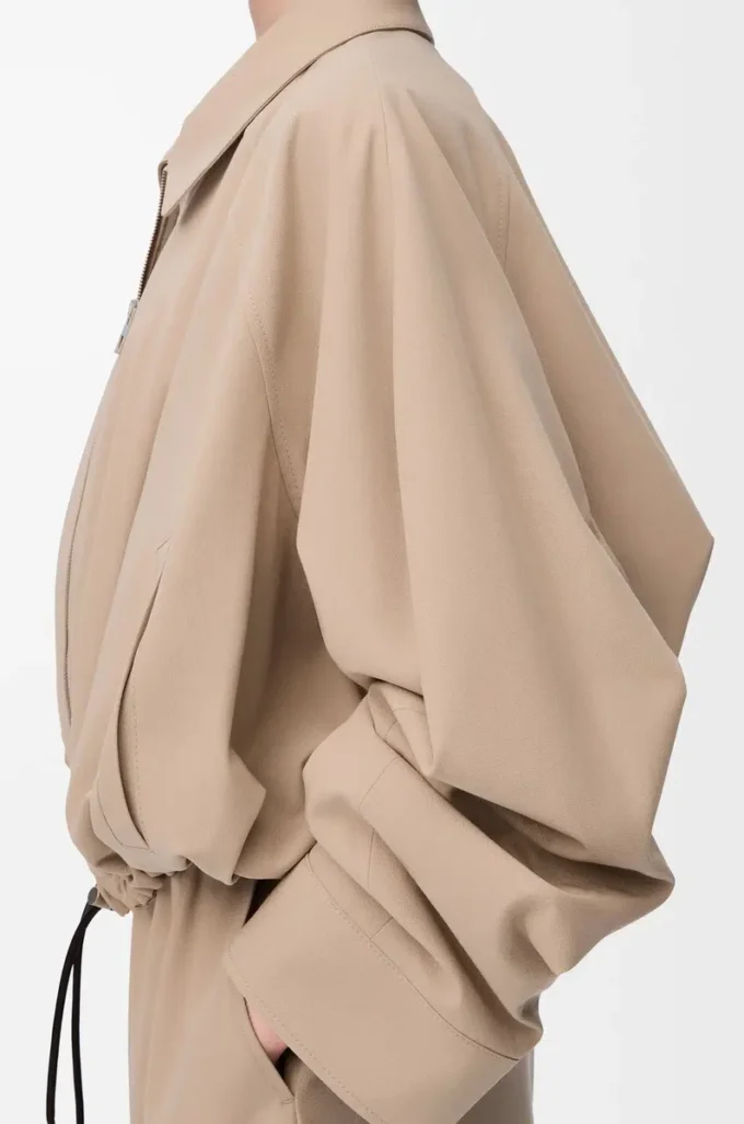 Ballongjacka i bomull Beige