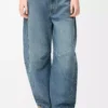 Barreljeans i denim Tvättad denim