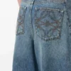 Barreljeans i denim Tvättad denim