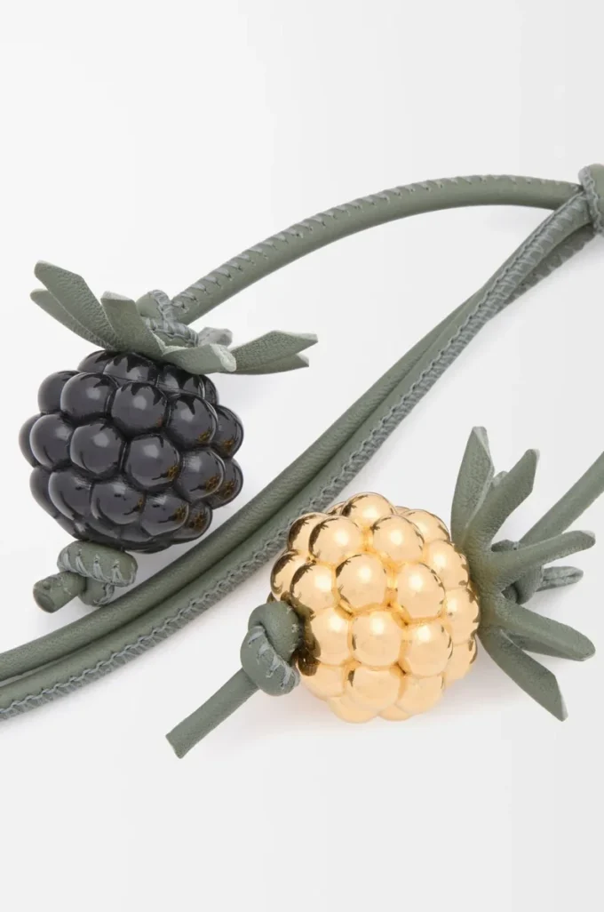 Berry-berlock i klassiskt kalvskinn Svart/Grönt