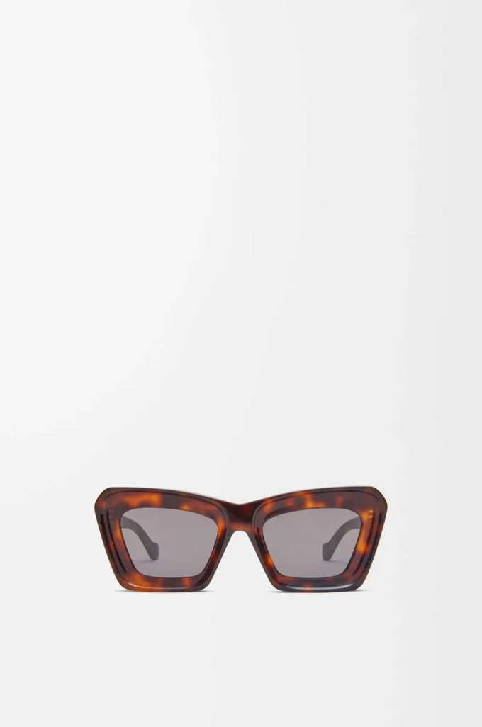 Beveled Cateye solglasögon Havana