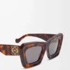 Beveled Cateye solglasögon Havana