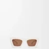Beveled Cateye solglasögon Vit/Elfenben Beveled Cateye solglasögon Vit/Elfenben