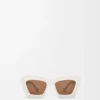 Beveled Cateye solglasögon Vit/Elfenben Beveled Cateye solglasögon Vit/Elfenben