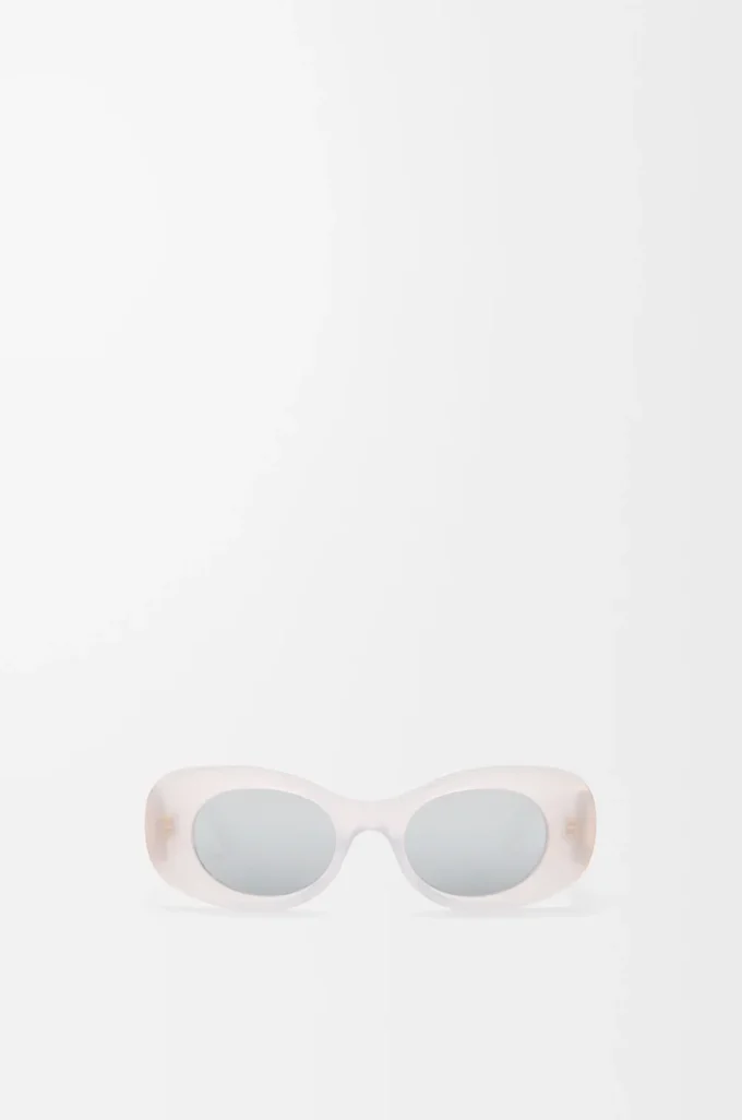 Beveled Oval Maxi Anagram solglasögon Vita Beveled Oval Maxi Anagram solglasögon Vita