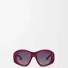 Beveled Pentagon solglasögon Milky Burgundy Beveled Pentagon solglasögon Milky Burgundy