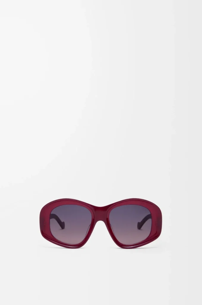 Beveled Pentagon solglasögon Milky Burgundy Beveled Pentagon solglasögon Milky Burgundy