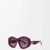 Beveled Pentagon solglasögon Milky Burgundy Beveled Pentagon solglasögon Milky Burgundy