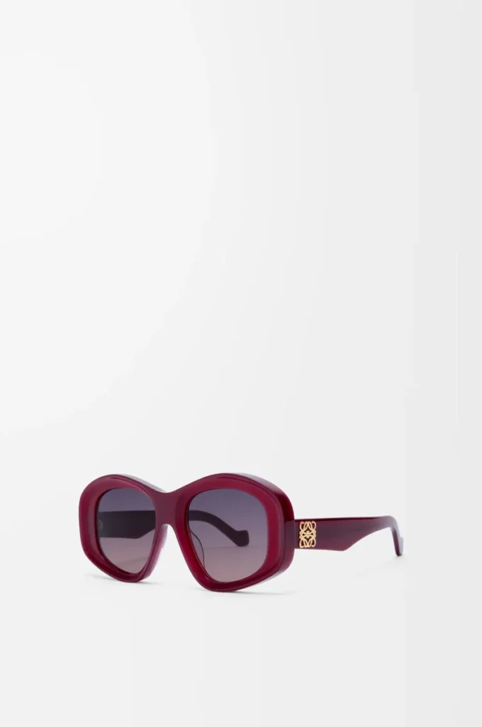 Beveled Pentagon solglasögon Milky Burgundy Beveled Pentagon solglasögon Milky Burgundy
