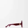 Beveled Pentagon solglasögon Milky Burgundy Beveled Pentagon solglasögon Milky Burgundy