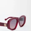 Beveled Pentagon solglasögon Milky Burgundy Beveled Pentagon solglasögon Milky Burgundy