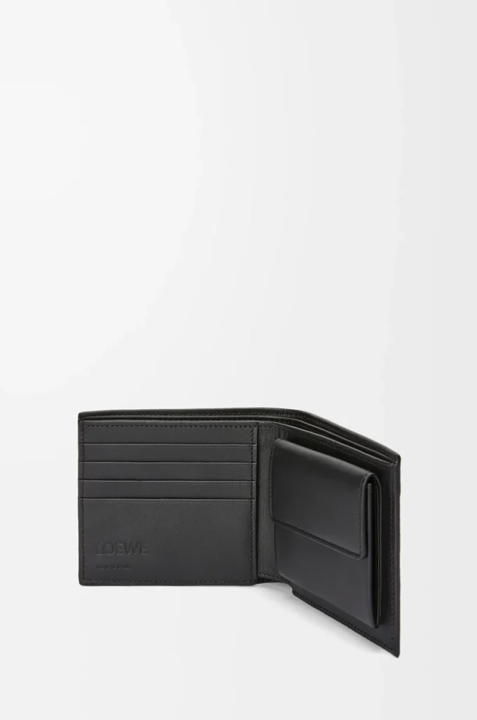 Bifold myntplånbok i mjukt kornat kalvskinn Anthracite Bifold myntplånbok i mjukt kornat kalvskinn Anthracite