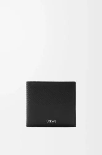 Bifold myntplånbok i texturerat klassiskt kalvskinn Black