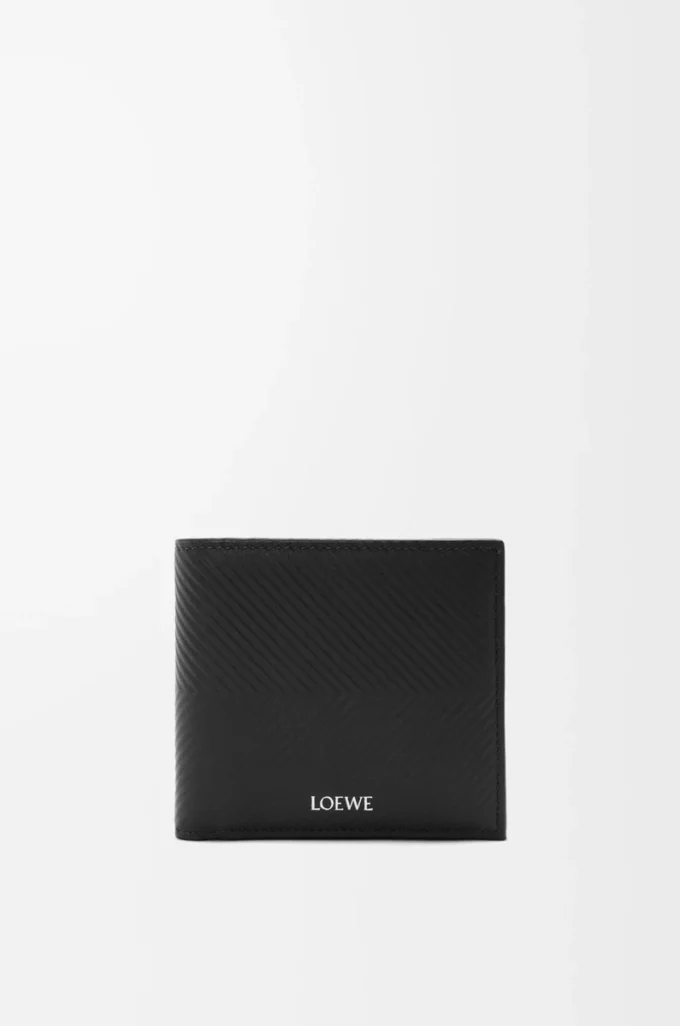 Bifold myntplånbok i texturerat klassiskt kalvskinn Black Bifold myntplånbok i texturerat klassiskt kalvskinn Black