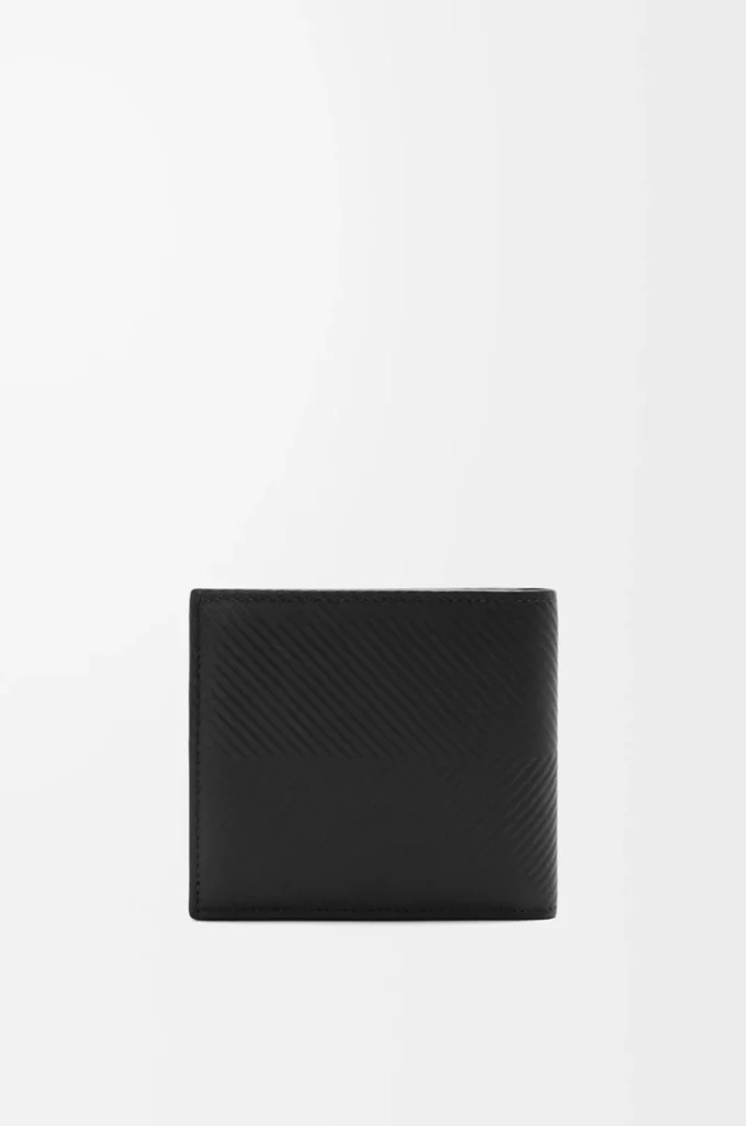 Bifold myntplånbok i texturerat klassiskt kalvskinn Black Bifold myntplånbok i texturerat klassiskt kalvskinn Black
