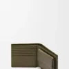 Bifold-myntplånbok i texturerat klassiskt kalvskinn Dark Khaki Bifold-myntplånbok i texturerat klassiskt kalvskinn Dark Khaki