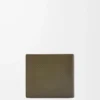 Bifold-myntplånbok i texturerat klassiskt kalvskinn Dark Khaki Bifold-myntplånbok i texturerat klassiskt kalvskinn Dark Khaki