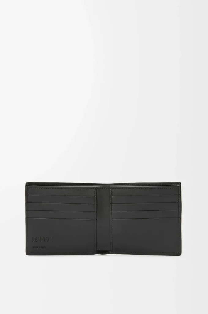 Bifold plånbok i mjukt kornat kalvskinn Anthracite