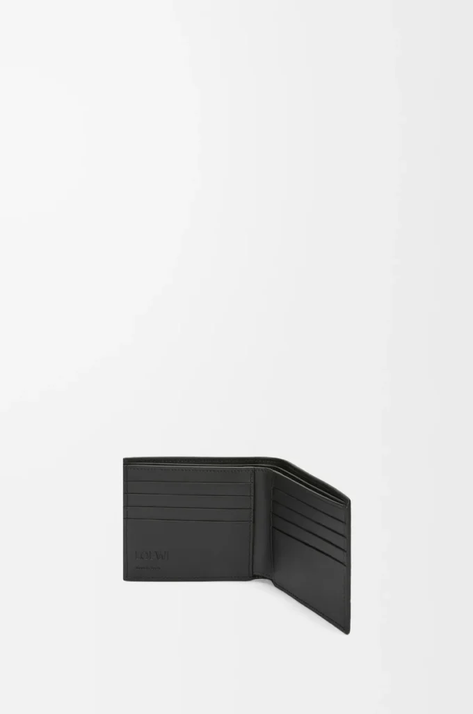 Bifold plånbok i mjukt kornat kalvskinn Anthracite