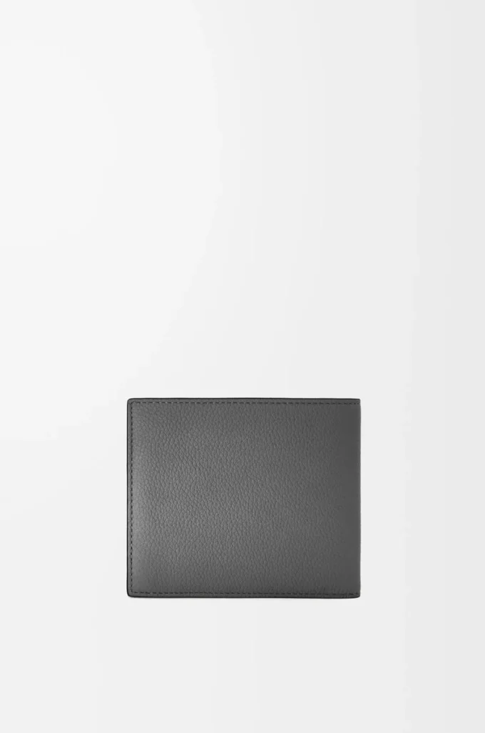 Bifold plånbok i mjukt kornat kalvskinn Anthracite