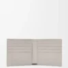 Bifold plånbok i satin kalvskinn Shell Grey