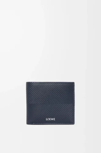 Bifold plånbok i texturerat klassiskt kalvskinn Deep Navy