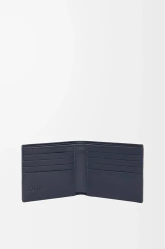 Bifold plånbok i texturerat klassiskt kalvskinn Deep Navy