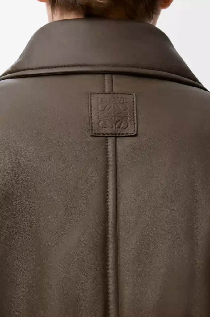 Bikerjacka i nappa-lammskinn Khaki Green Bikerjacka i nappa-lammskinn Khaki Green