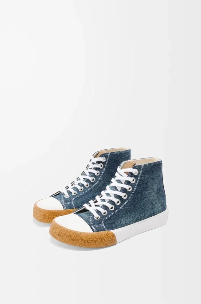 Bloc högtoppade sneakers i denim Tvättad denim Bloc högtoppade sneakers i denim Tvättad denim