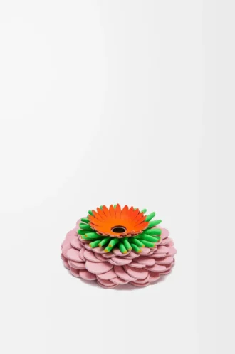 Blommig tärning i klassiskt kalvskinn Light Candy