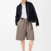 Bältade shorts i ull Beige Melange Bältade shorts i ull Beige Melange