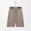 Bältade shorts i ull Beige Melange Bältade shorts i ull Beige Melange