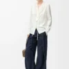 Blus i silke Vit Blus i silke Vit