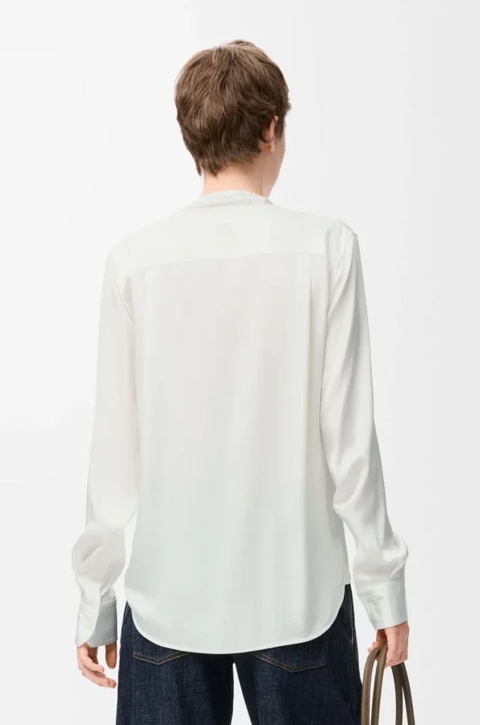 Blus i silke Vit Blus i silke Vit