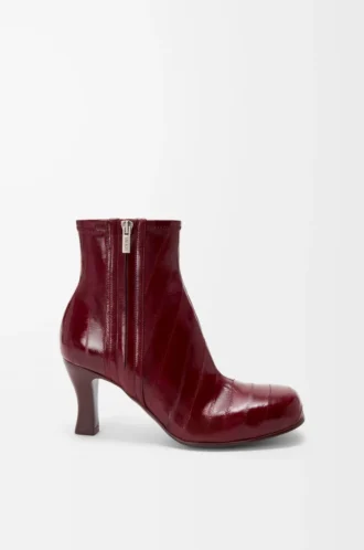 Bobine ankelkänga i ålskinn, burgundy