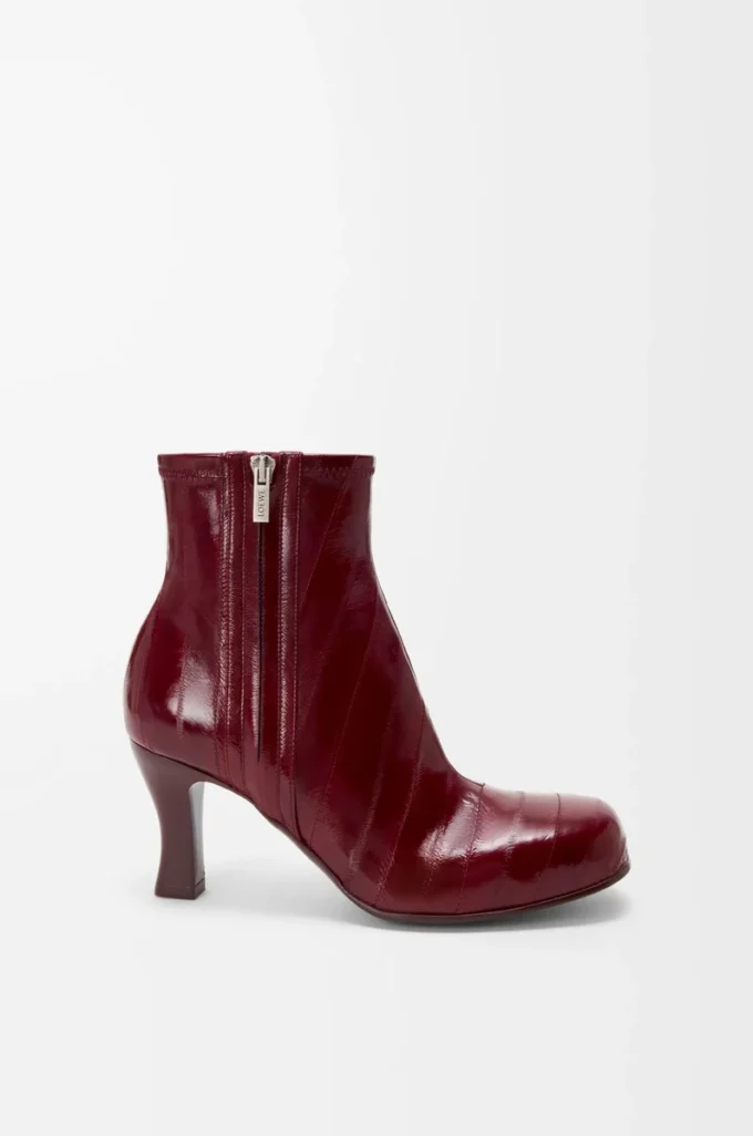 Bobine ankelkänga i ålskinn, burgundy