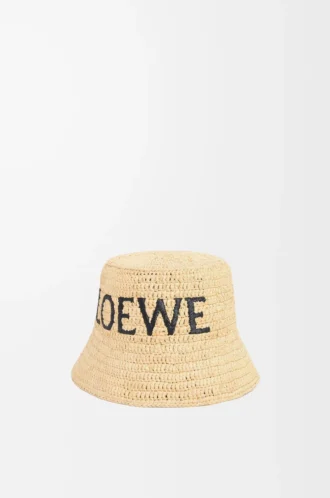 Bucket hat i raffia Natur