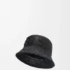 Bucket hat i raffia och kalvskinn Svart Bucket hat i raffia och kalvskinn Svart