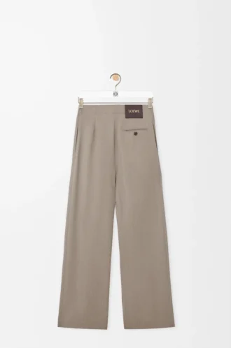 Byxor med bälte i ull Beige melange