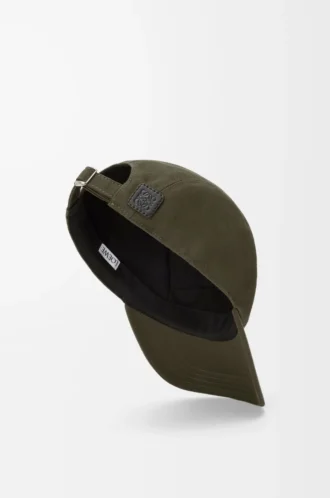 Camp-keps i bomull, mörk khaki