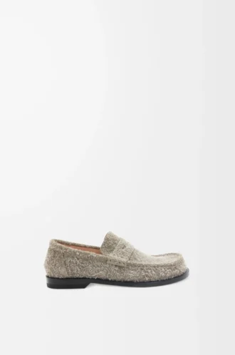 Campo loafers i borstad mocka, khakigrön