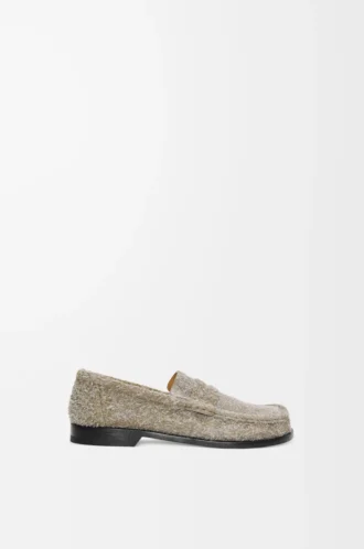 Campo loafers i borstad mocka, khakigrön