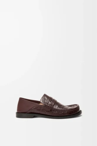 Campo loafers i kalvskinn, vinröd
