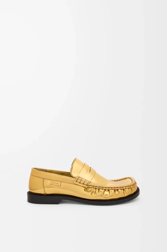 Campo loafers i metalliskt kalvskinn Guld