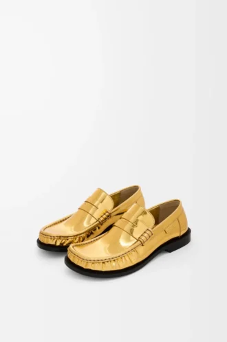 Campo loafers i metalliskt kalvskinn Guld