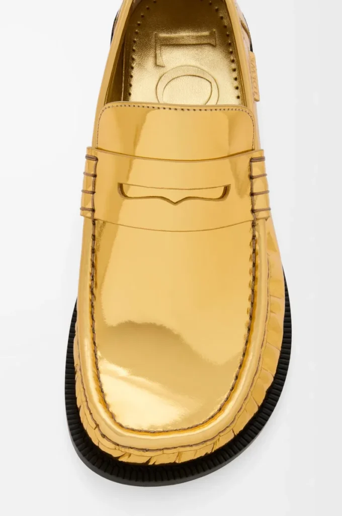 Campo loafers i metalliskt kalvskinn Guld