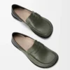 Campo loafers med flik bak i vaxat kalvskinn Sage/Black